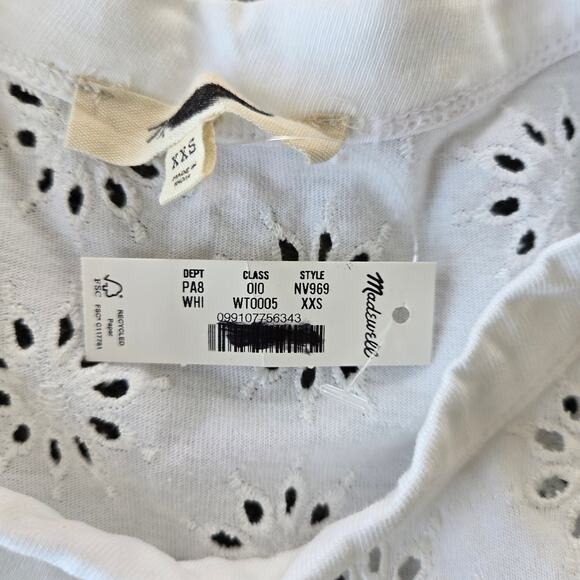 Madewell Embroidered Wide-Sleeve Boxy Tee Size XXS NWT - Picture 5 of 6